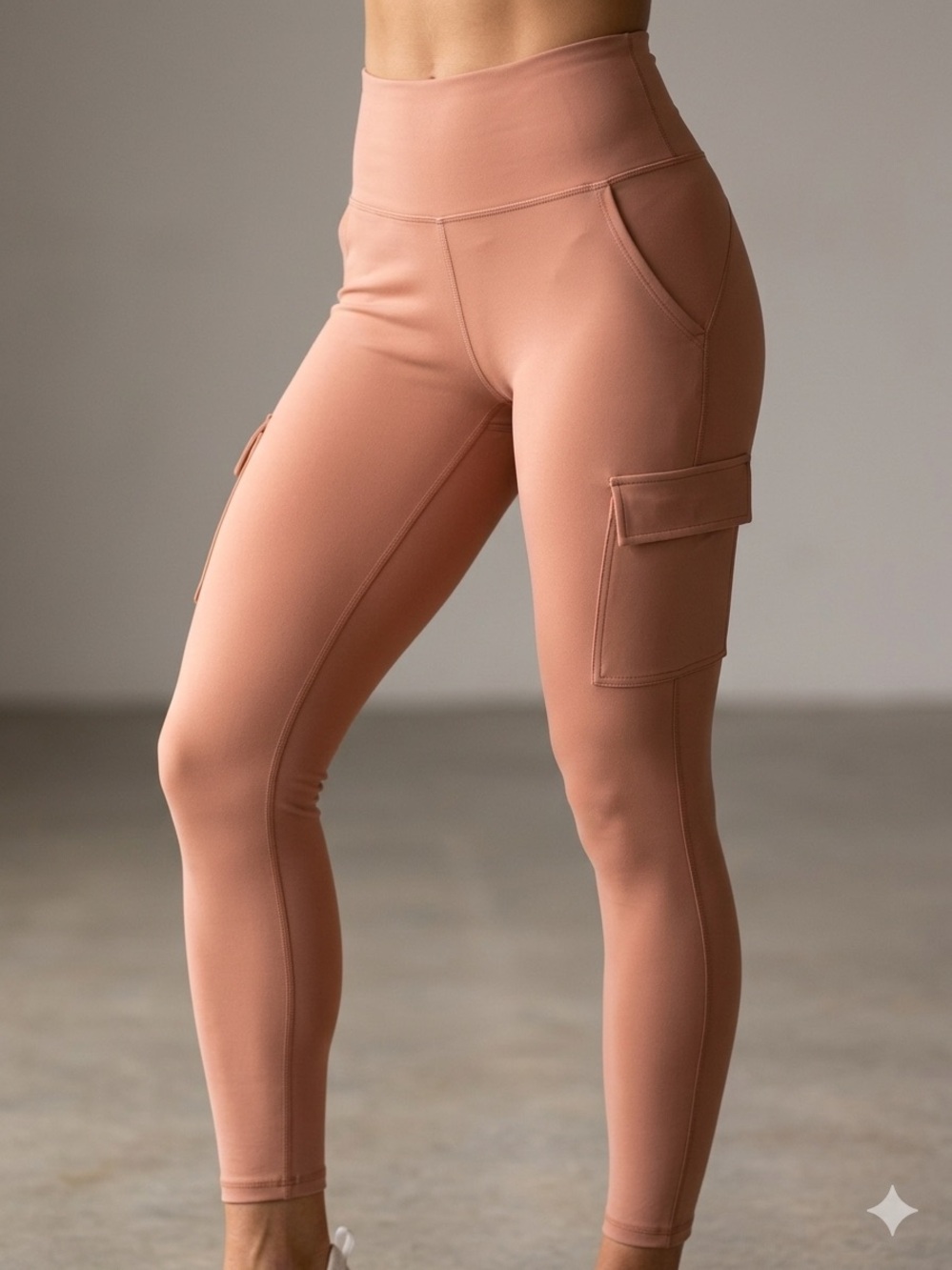 Avalanche High-Waist Cargo Leggings in Dusty Rose